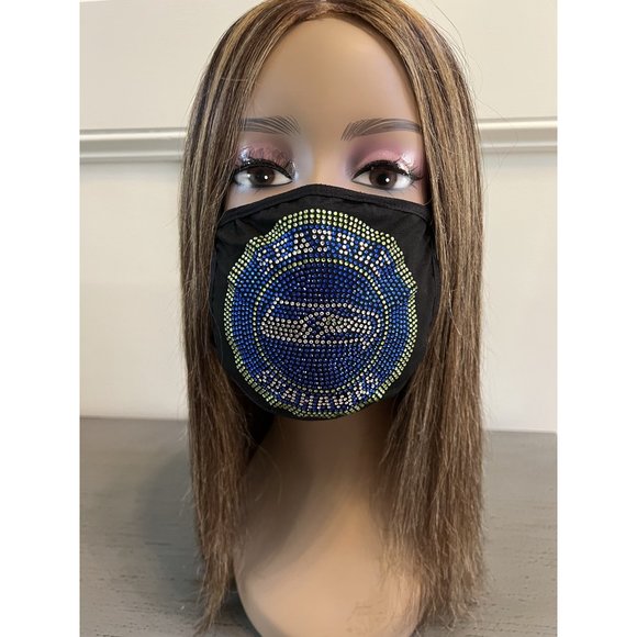 Seattle Seahawks Bling Face Mask Front Full Logo - Picture 11 of 11